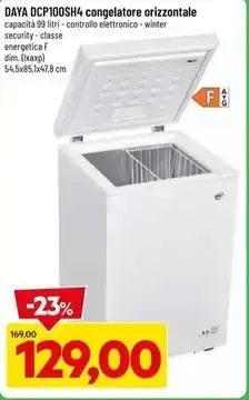 DPiù Daya - dcp100sh4 congelatore orizzontale offerta
