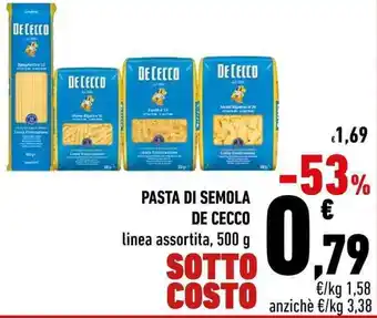 Conad PASTA DI SEMOLA DE CECCO linea assortita, 500 g offerta