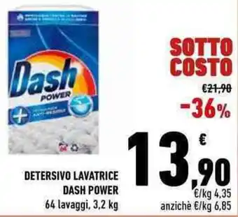 Conad DETERSIVO LAVATRICE DASH POWER 64 lavaggi, 3,2 kg offerta