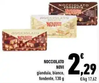 Conad NOCCIOLATO NOVI gianduia, bianco, fondente, 130 g offerta