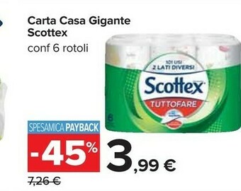 Carrefour Scottex Carta Casa Gigante offerta