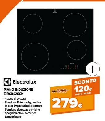 Expert Electrolux EIR60420CK Nero Da Incasso 59 Cm A Induzione 4 Fornello(i) offerta