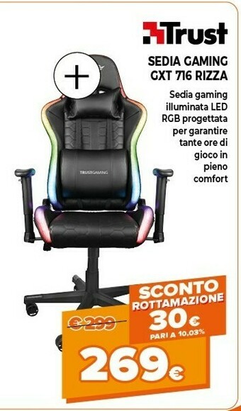Trust GXT 716 Rizza Sedia Per Gaming Universale Nero