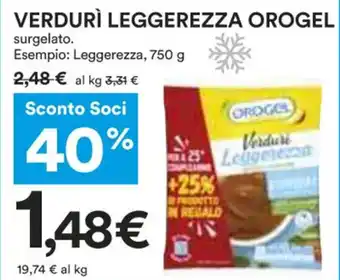 Coop VERDURÌ LEGGEREZZA OROGEL surgelato. Esempio: Leggerezza, 750 g offerta