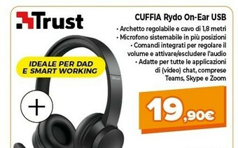 Expert Trust Cuffia Rydo On-Ear Usb offerta