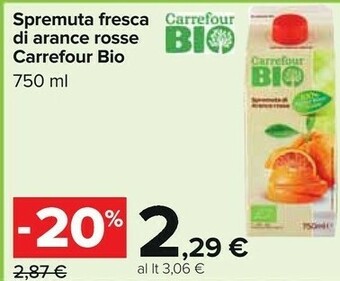 Carrefour Carrefour - Spremuta Di Arance Rosse 750 G(ml) offerta