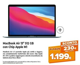 Expert Apple Macbook Air 13" 512 GB Con Chip M1 offerta
