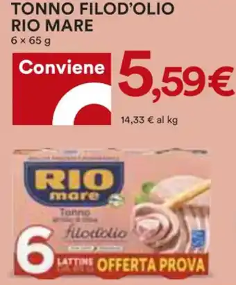 Coop TONNO FILOD'OLIO RIO MARE 6x 65g offerta