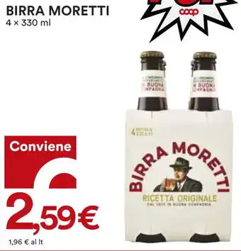 Coop BIRRA MORETTI 4x 330ml offerta
