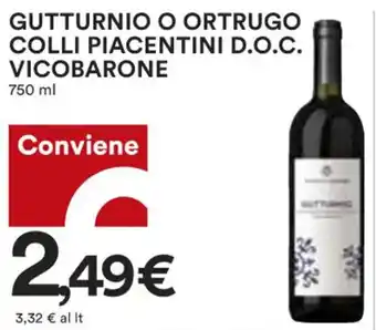 GUTTURNIO O ORTRUGO COLLI PIACENTINI D.O.C. VICOBARONE 750ml
