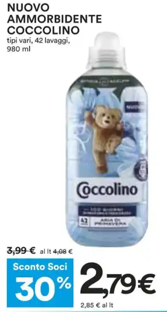 Coop NUOVO AMMORBIDENTE COCCOLINO tipi vari, 42 lavaggi, 980 ml offerta