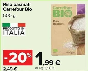 Carrefour Carrefour Bio Riso Basmati 500 G offerta