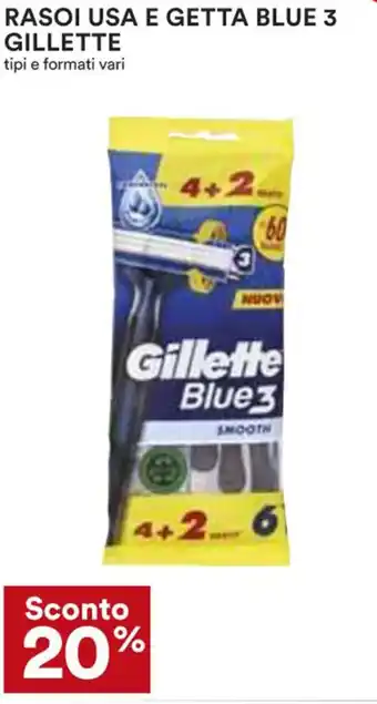 Coop RASOI USA E GETTA BLUE 3 GILLETTE tipi e formati vari offerta