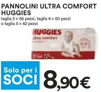 Coop PANNOLINI ULTRA COMFORT HUGGIES taglia 3 x 56 pezzi, taglia 4 x 50 pezzi o taglia 5 x 42 pezzi offerta