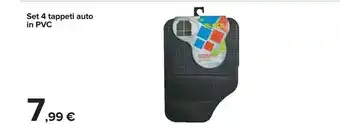 Set 4 Tappeti Auto In Pvc