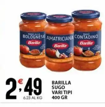 Sisa BARILLA SUGO VARI TIPI 400 GR offerta