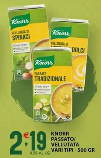 Sisa KNORR PASSATO/ VELLUTATA VARI TIPI - 500 GR offerta