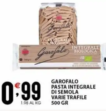 Sisa GAROFALO PASTA INTEGRALE DI SEMOLA VARIE TRAFILE 500 GR offerta