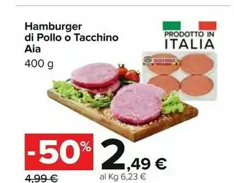 Carrefour Aia Hamburger Di Pollo O Tacchino offerta