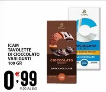 ICAM TAVOLETTE DI CIOCCOLATO VARI GUSTI 100 GR