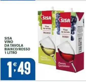 Sisa SISA VINO DA TAVOLA BIANCO/ROSSO 1 LITRO offerta