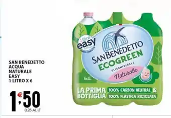 Sisa SAN BENEDETTO ACQUA NATURALE EASY 1 LITRO X 6 offerta