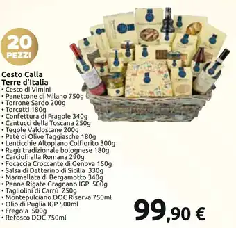 Carrefour Cesto Calla Terre d'Italia offerta