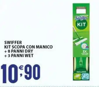 Sisa SWIFFER KIT SCOPA CON MANICO +8 PANNI DRY +3 PANNI WET offerta