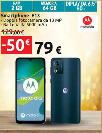 Carrefour motorola Smartphone E13 offerta