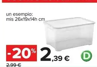Carrefour Cassettiera Bianca 26x19x14h Cm offerta