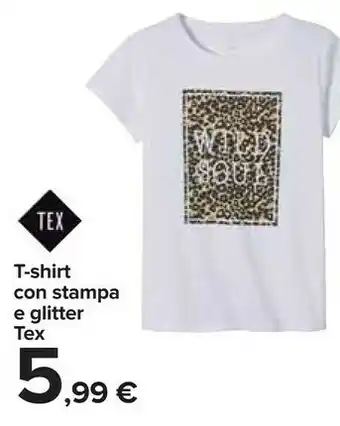 Carrefour Tex T-shirt Con Stampa E Glitter offerta