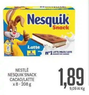 Supermercati Piccolo NESTLÈ NESQUIK SNACK CACAO/LATTE x 8-208 g offerta