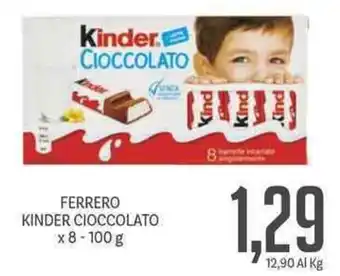 Supermercati Piccolo FERRERO KINDER CIOCCOLATO x 8-100 g offerta