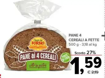 Todis PANE 4 CEREALI A FETTE 500 g offerta