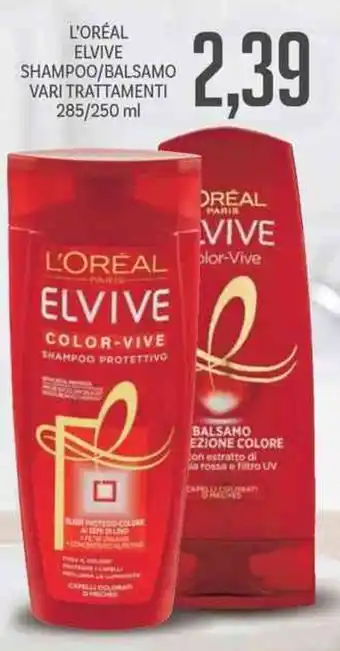 Supermercati Piccolo L'ORÉAL ELVIVE SHAMPOO/BALSAMO VARI TRATTAMENTI 285/250 ml offerta