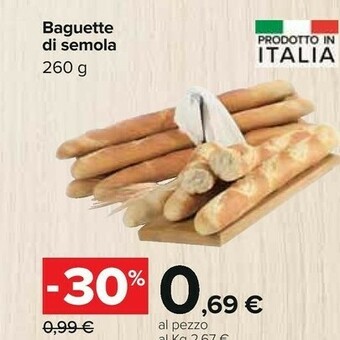 Carrefour Baguette Di Semola offerta