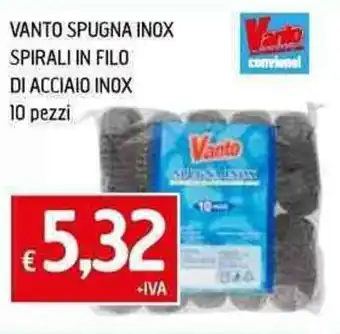 Galassia VANTO SPUGNA INOX SPIRALI IN FILO DI ACCIAIO INOX 10 pezzi offerta