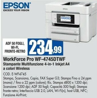 Wellcome Epson Stampante offerta