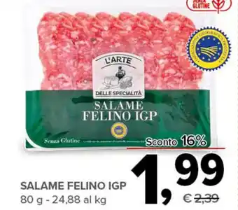 Todis SALAME FELINO IGP 80 g offerta
