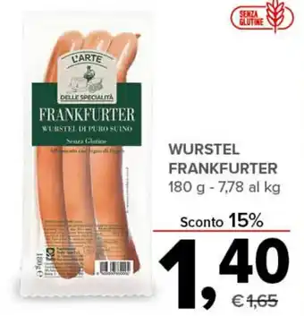 Todis WURSTEL FRANKFURTER 180 g offerta
