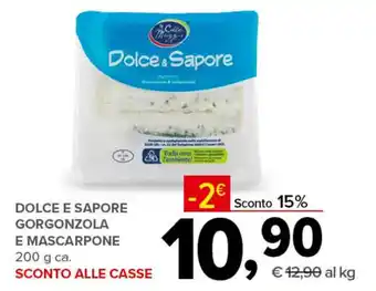 Todis DOLCE E SAPORE GORGONZOLA E MASCARPONE 200 g ca. offerta