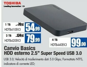 Wellcome Toshiba Hard disk offerta