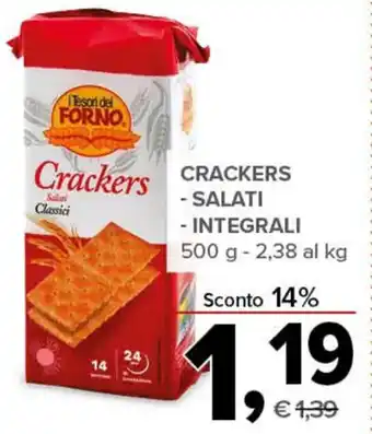 Todis CRACKERS - SALATI - INTEGRALI 500 g offerta