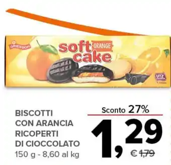 Todis BISCOTTI CON ARANCIA RICOPERTI DI CIOCCOLATO 150 g offerta