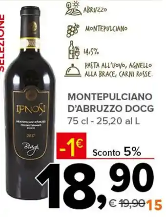 Todis MONTEPULCIANO D'ABRUZZO DOCG 75 cl offerta