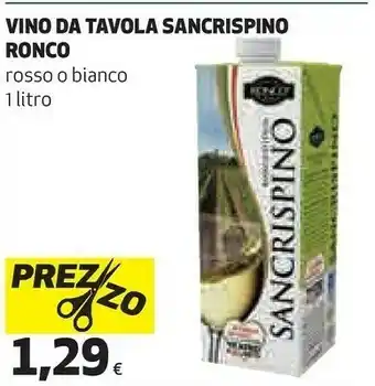 Coop Ronco Vino Da Tavola Sancrispino offerta