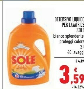 Conad Superstore Sole Detersivo lavatrice offerta