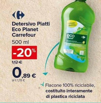 Carrefour Market Carrefour Detersivo Piatti Eco Planet offerta