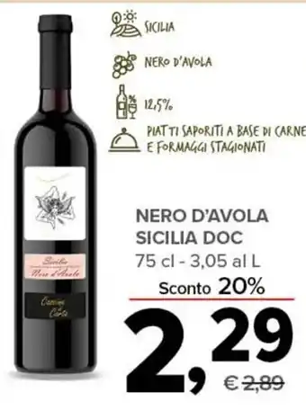 Todis NERO D'AVOLA SICILIA DOC 75 cl offerta