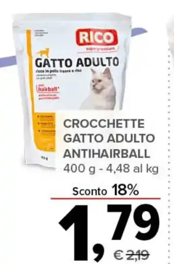 Todis CROCCHETTE GATTO ADULTO ANTIHAIRBALL 400 g offerta
